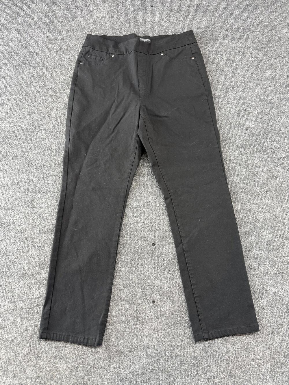 Mario Serrani Pants Womens Small Black Ponte Jegging Elastic Waist Stretch